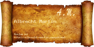 Albrecht Martin névjegykártya