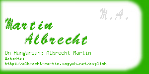 martin albrecht business card